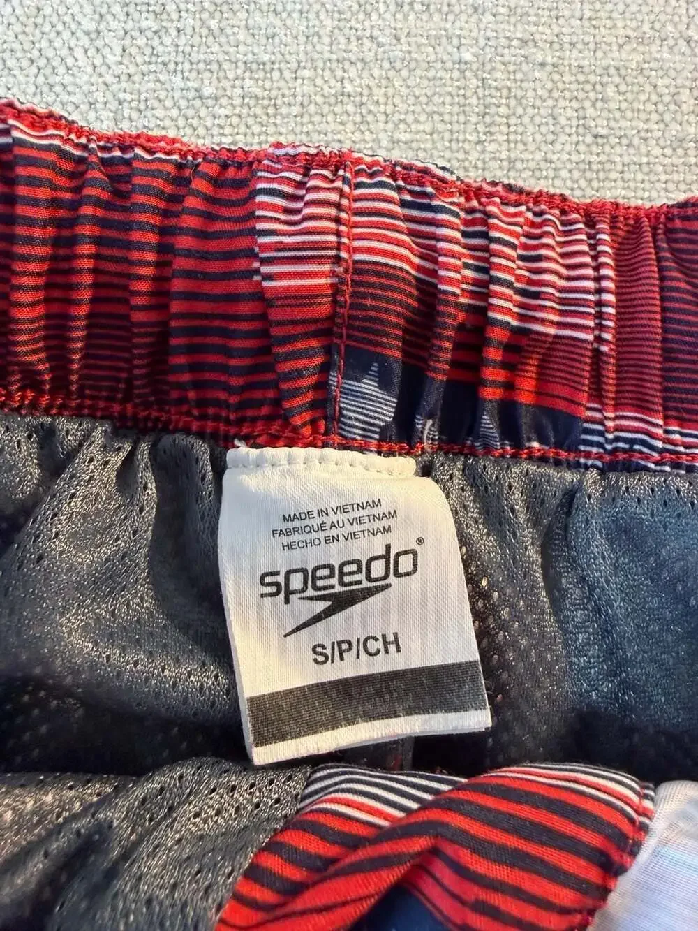 Speedo Men's American Flag Print Swim Trunks Size Small